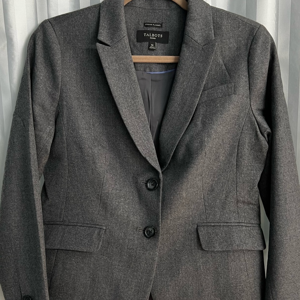 Talbots grey wool blazer